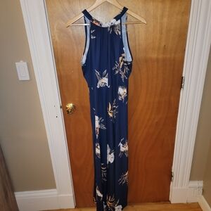 Elegant Navy Floral Maxi Dress